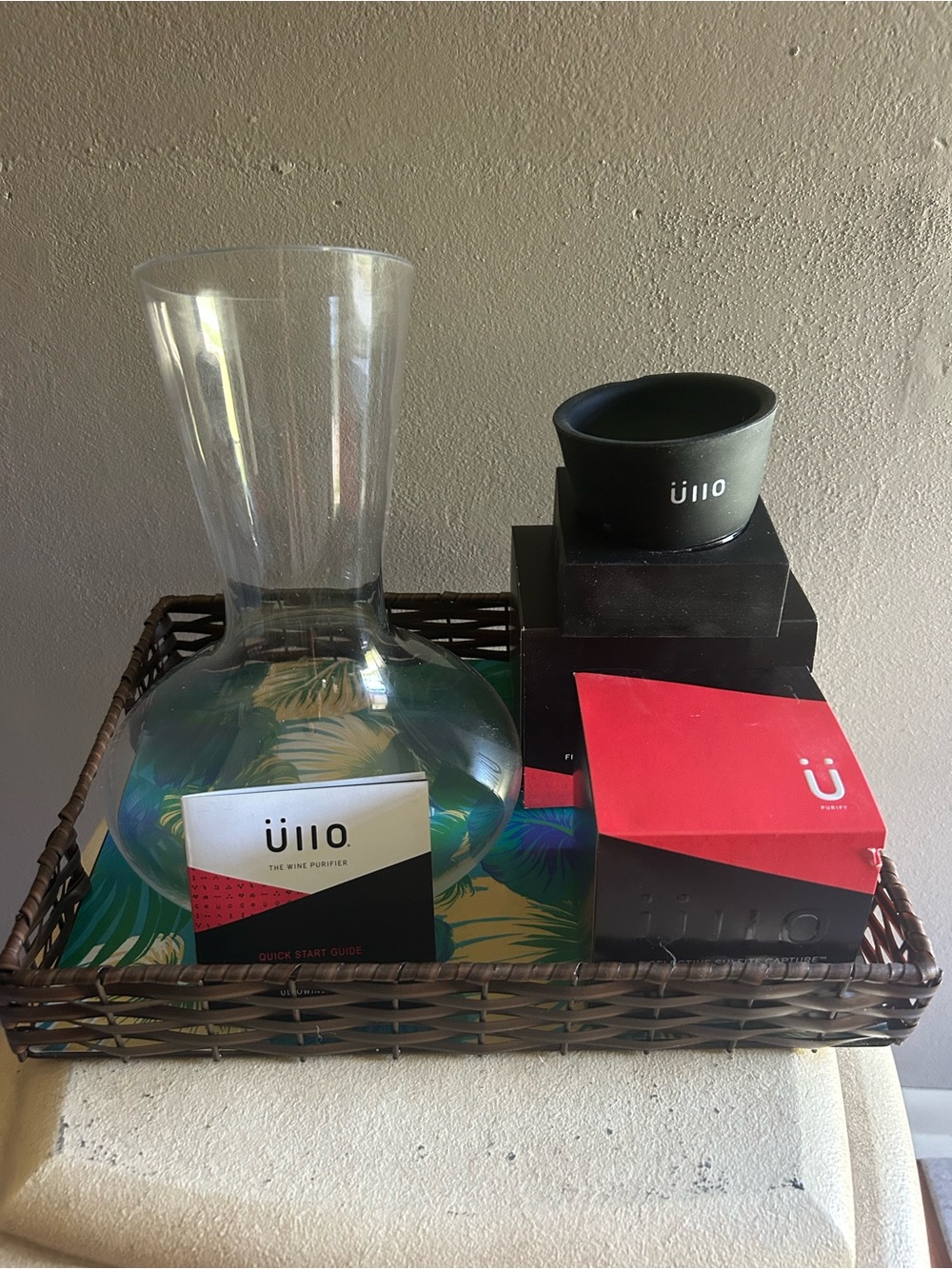 ULLO Wine Purifier with Hand-Blown Decanter + Sulfite Filters